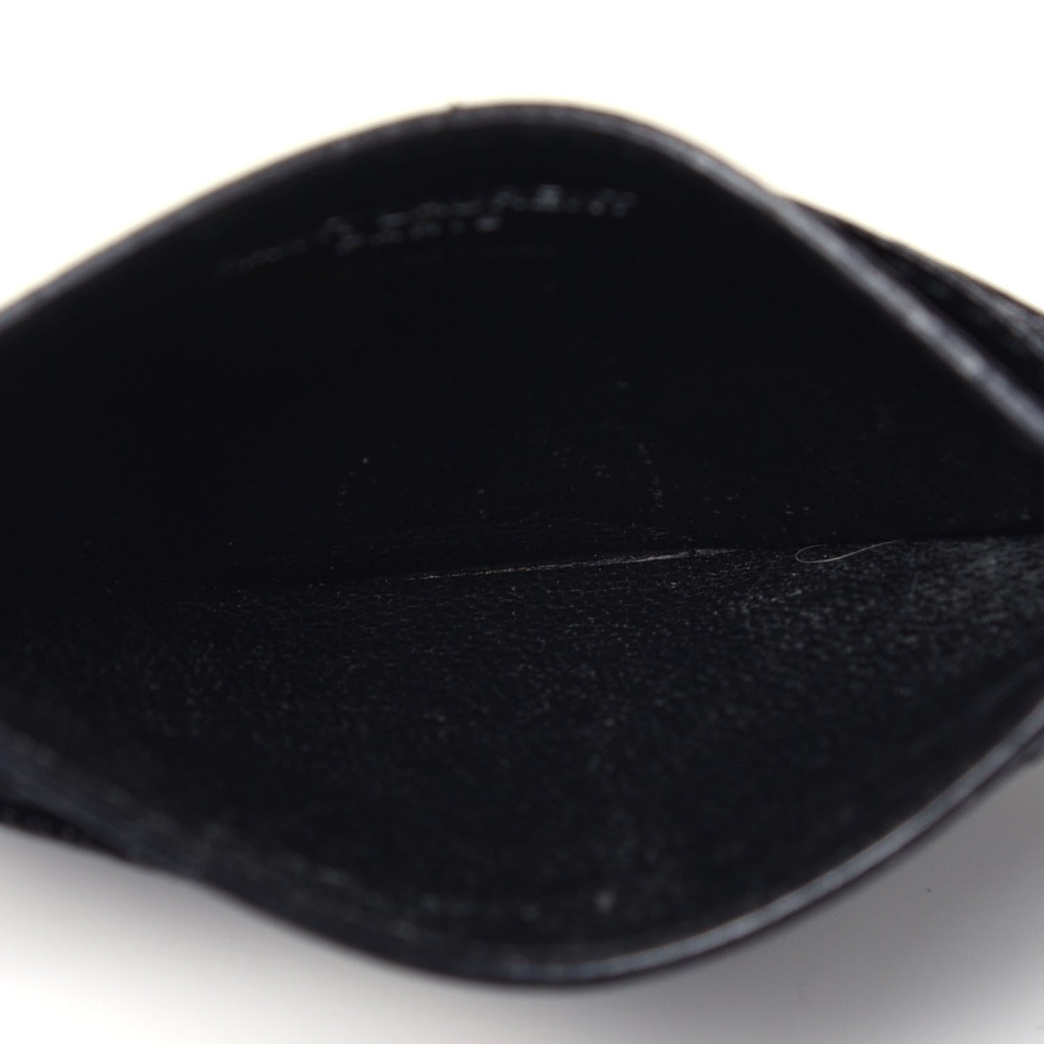 Saint Laurent Grain De Poudre Matelasse Chevron Monogram Credit Card Case Black 5 of 7