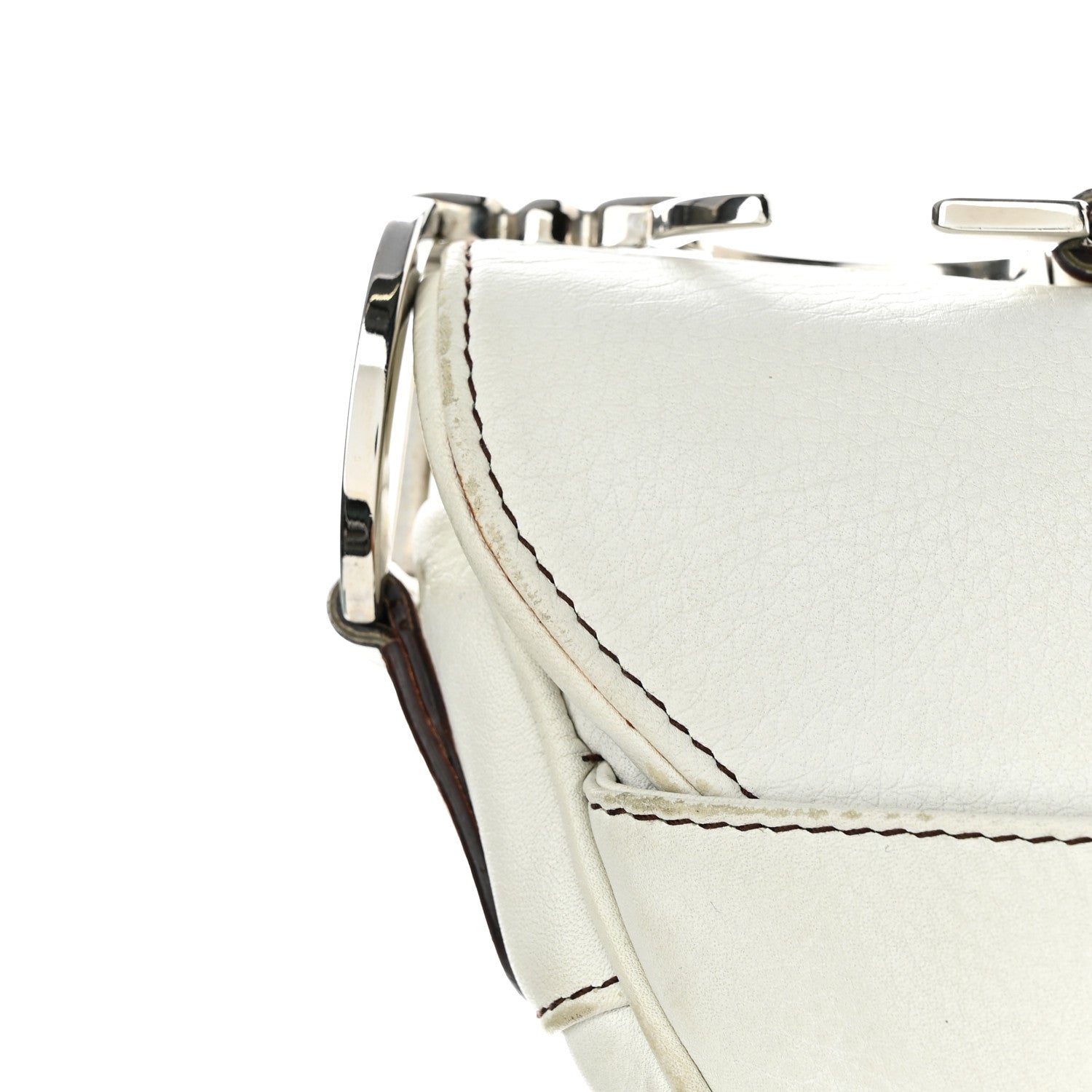Christian Dior Calfskin Saddle Bag White 25 of 27