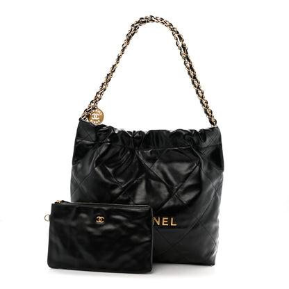 Chanel Shiny Calfskin Quilted Small Chanel 22 Black 3 of 11