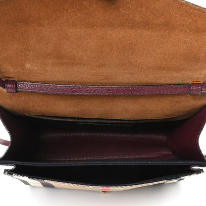 Burberry Derby Calfskin House Check Small Macken Crossbody Bag Mahogany Red 5 of 10