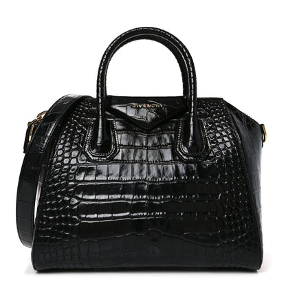 Givenchy Calfskin Crocodile Embossed Small Antigona Black 1 of 10