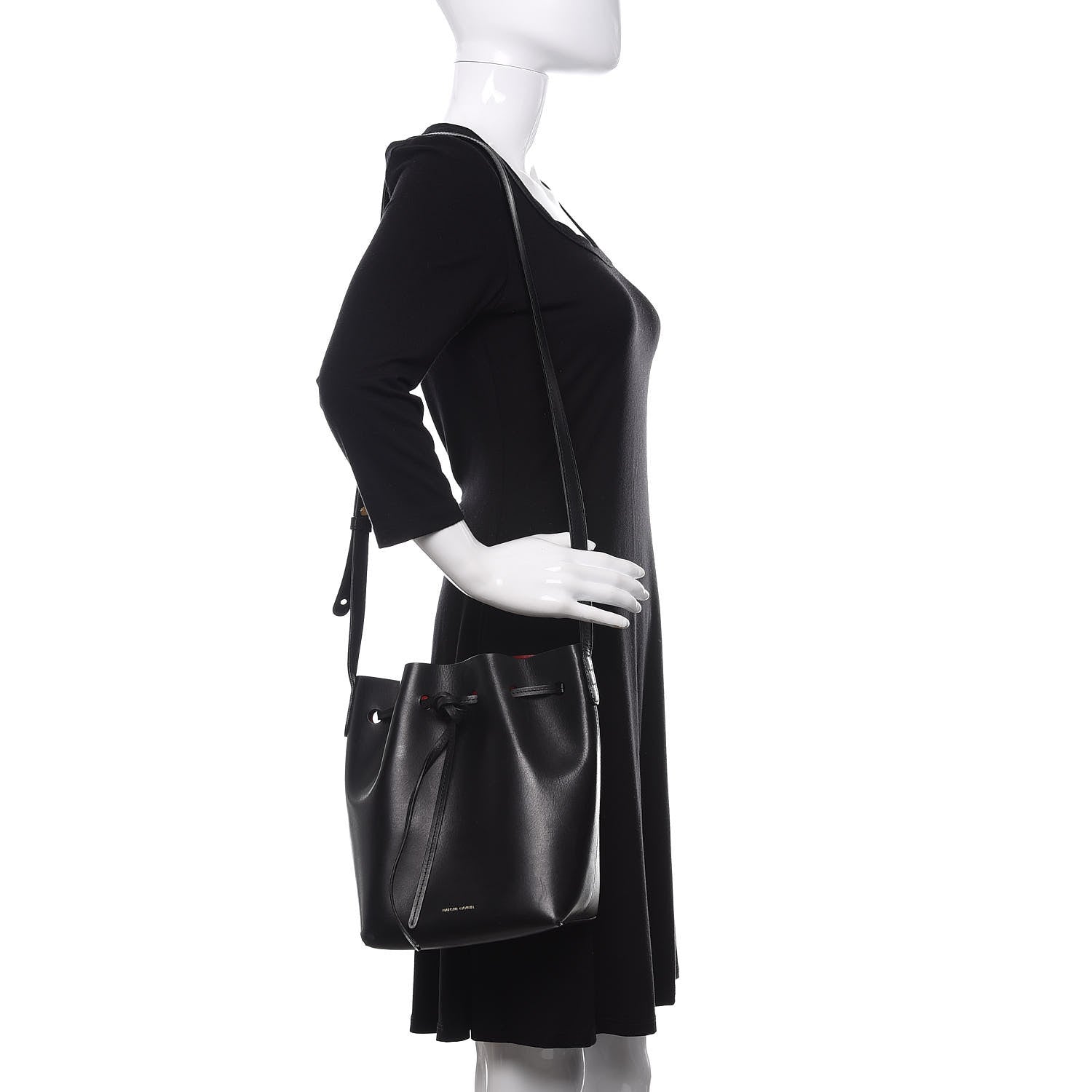 Mansur Gavriel Vegetable Tanned Calfskin Mini Bucket Bag Black Flamma 2 of 11