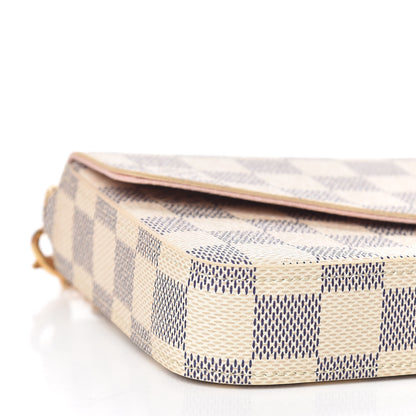 Louis Vuitton Damier Azur Pochette Felicie Chain Wallet Rose Ballerine 8 of 10