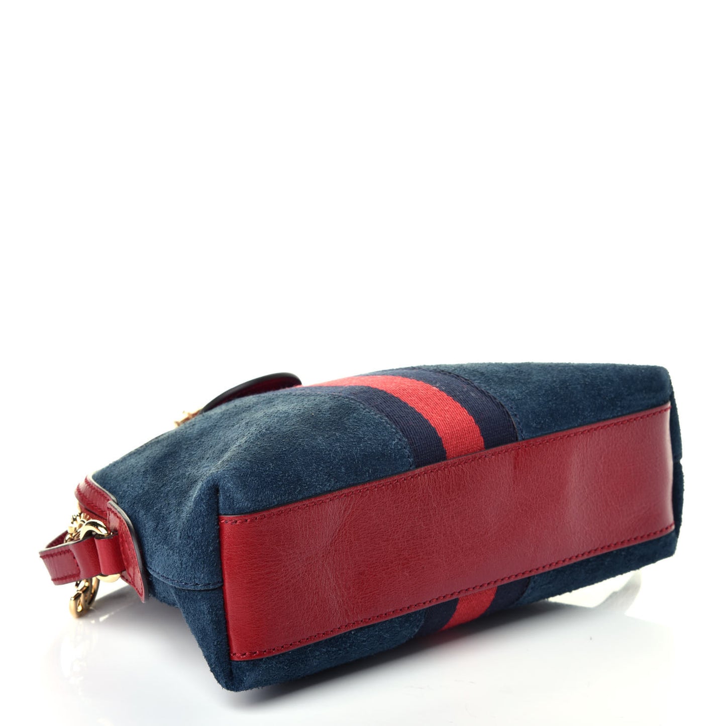 Suede Calfskin Web Small Ophidia Dome Shoulder Bag New Blue Romantic Cherry