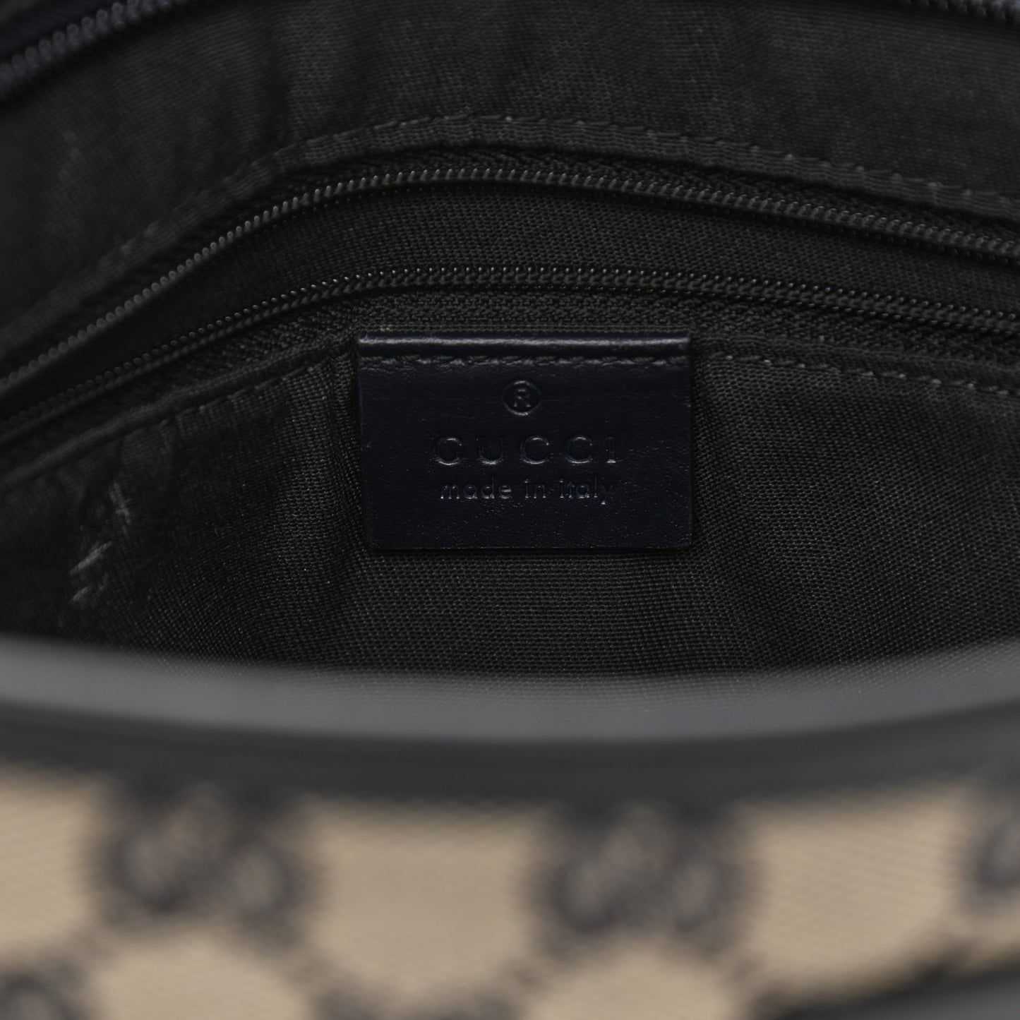 GG Supreme Monogram Web Flat Messenger Bag Navy