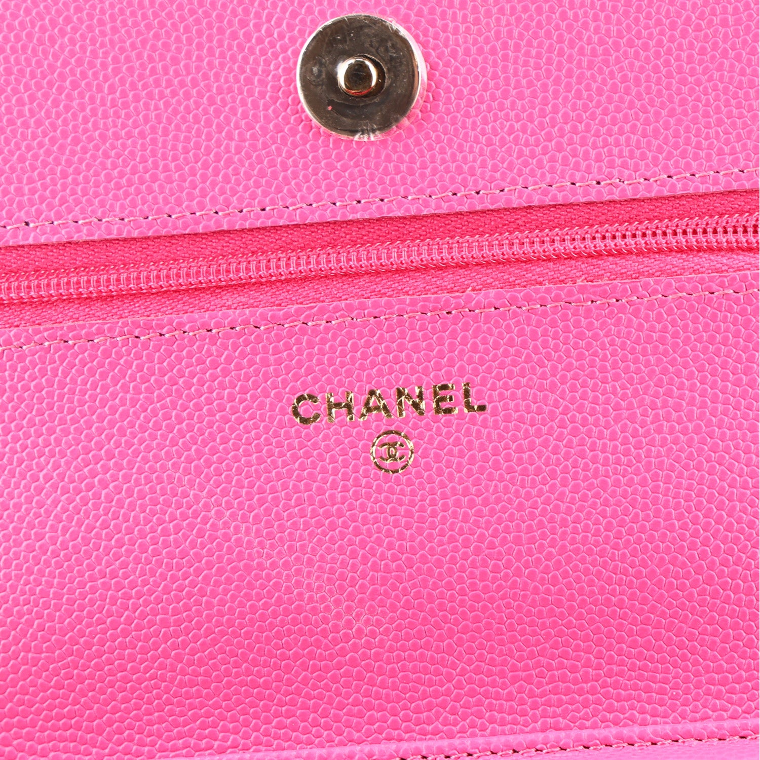 Chanel Caviar Quilted Wallet on Chain WOC Dark Pink 6 of 11