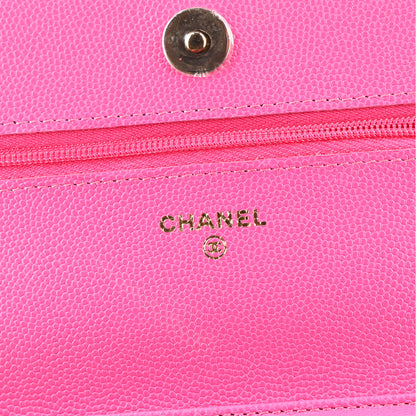 Chanel Caviar Quilted Wallet on Chain WOC Dark Pink 6 of 11
