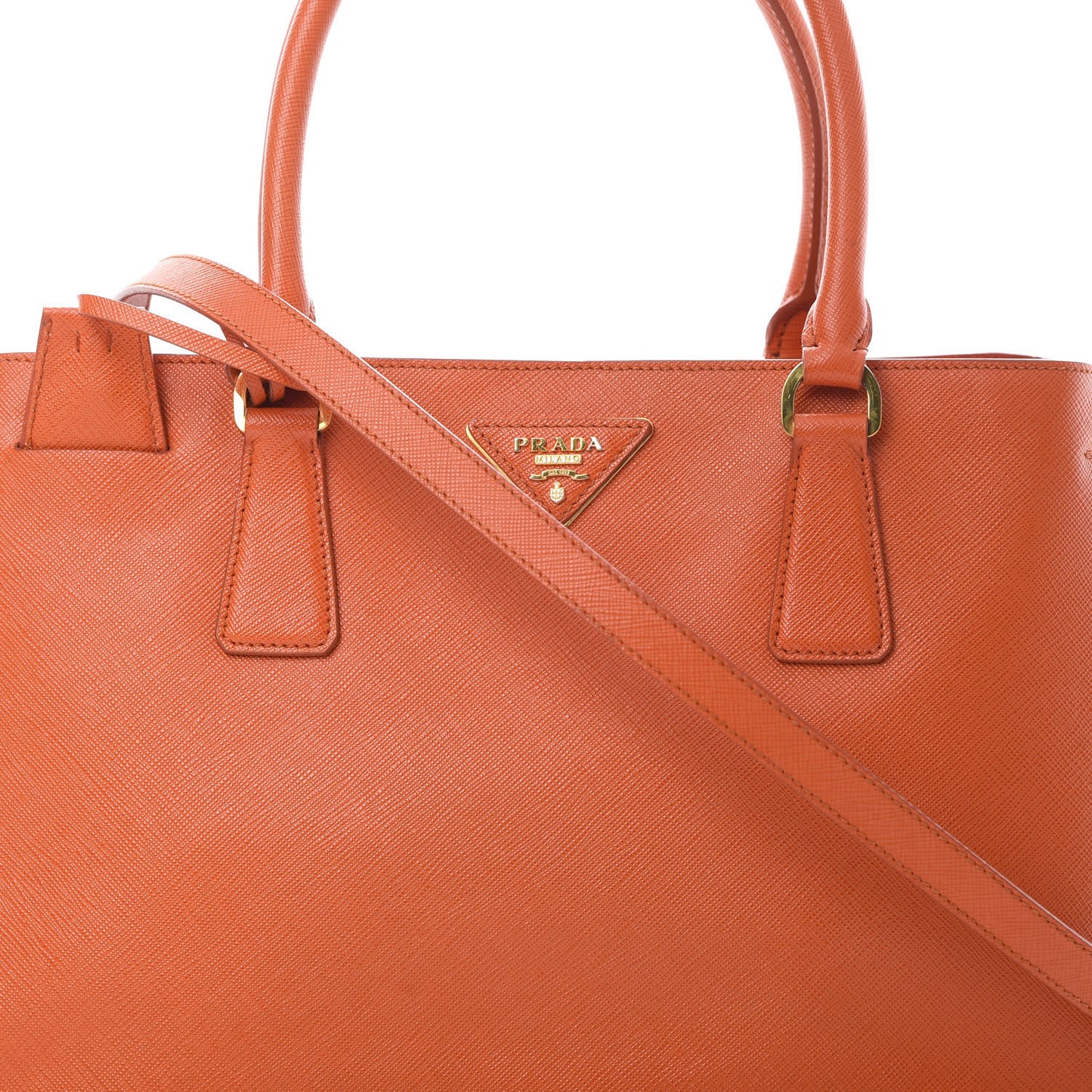Saffiano Medium Galleria Double Zip Tote Papaya