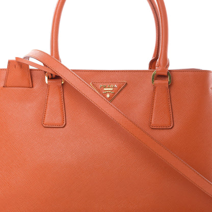 Prada Saffiano Medium Galleria Double Zip Tote Papaya 9 of 20