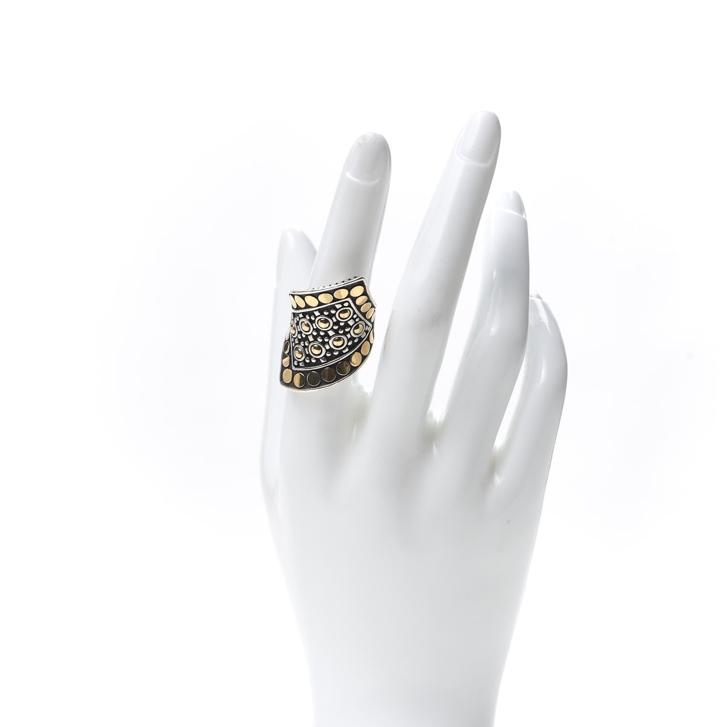 John Hardy Sterling Silver 18K Yellow Gold Jaisalmer Wrap Ring 55 7.25 2 of 5