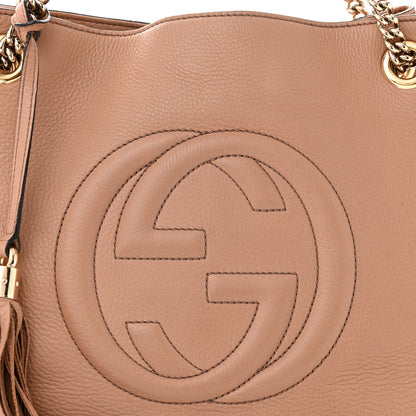 Gucci Pebbled Calfskin Medium Soho Chain Shoulder Bag Camelia 8 of 19