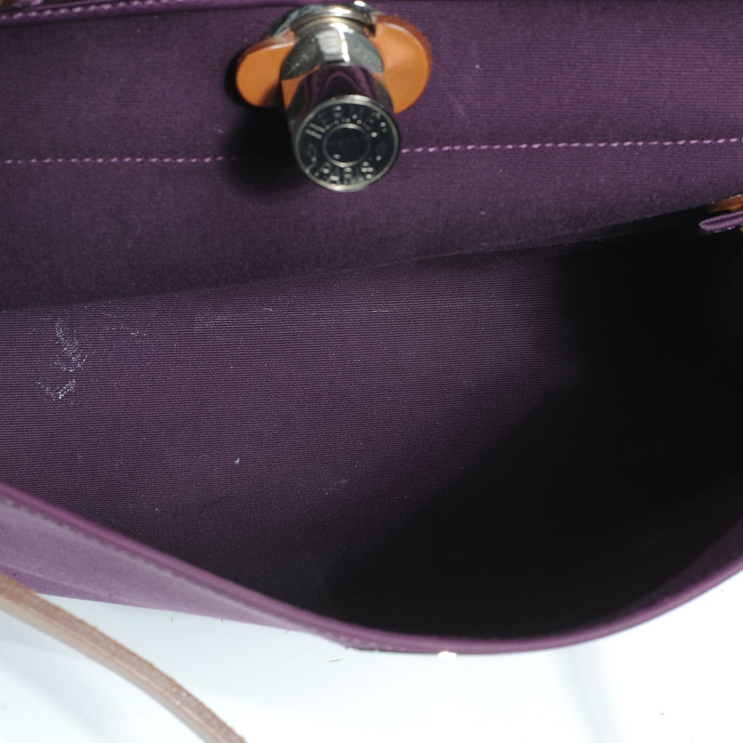 Hermes Toile Herbag Zip PM Cassis Fauve 7 of 9