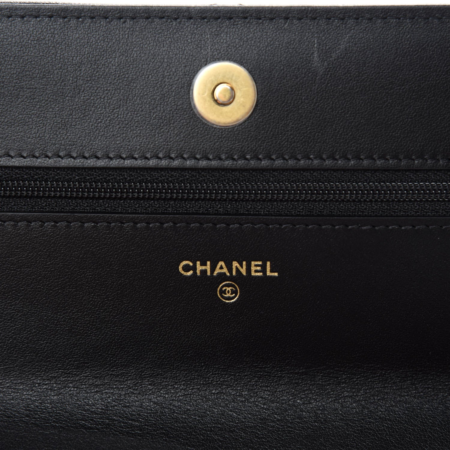 Chanel Shiny Goatskin Quilted Chanel 19 Wallet On Chain WOC Black 8 of 12