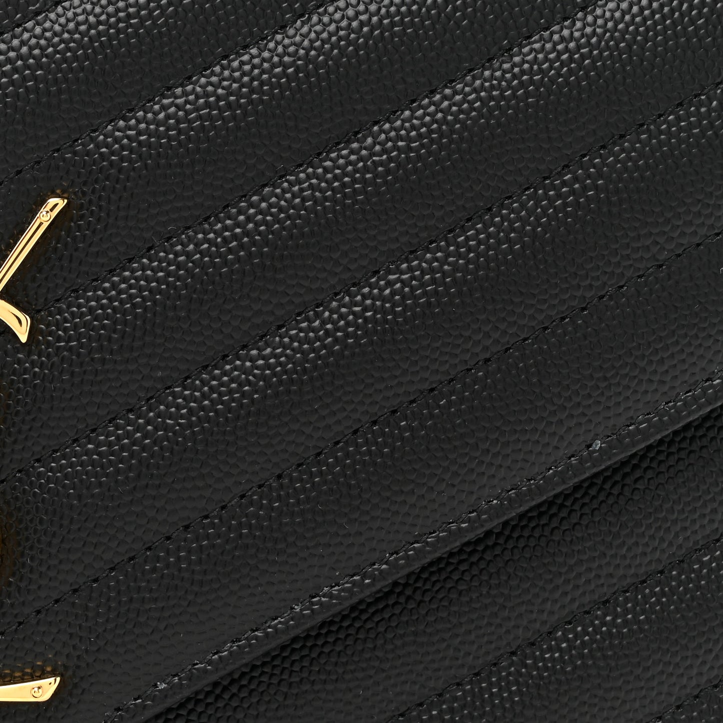 Grain De Poudre Matelasse Chevron Monogram Envelope Clutch Black