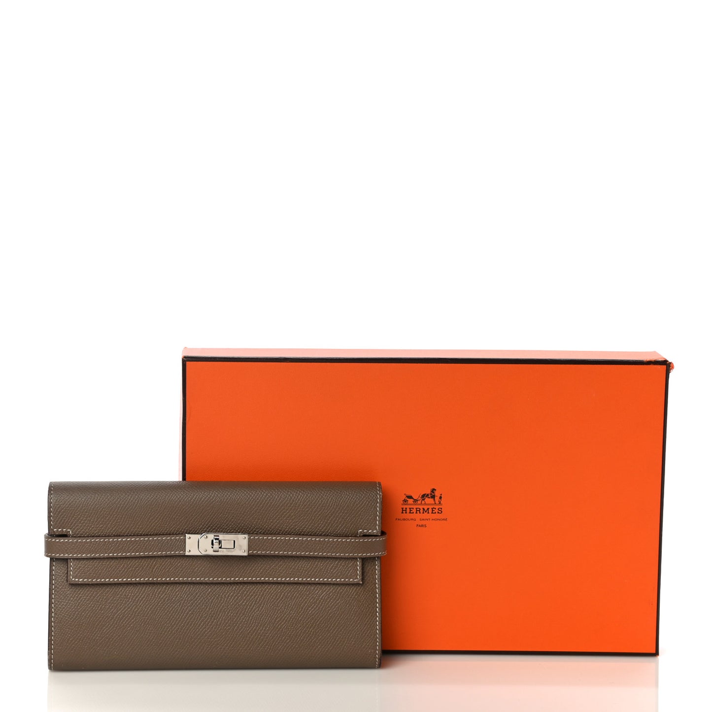Epsom Kelly Longue Wallet Etoupe