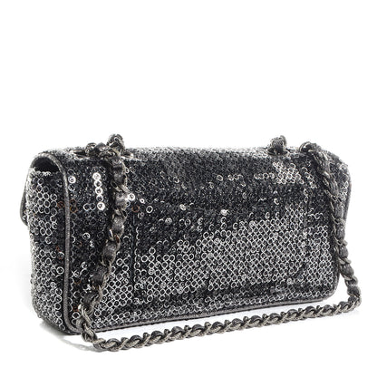 Chanel Sequin East West Flap Dark Silver 3 of 8