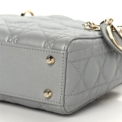 Christian Dior Metallic Lambskin Cannage Mini Lady Dior Grey 8 of 8