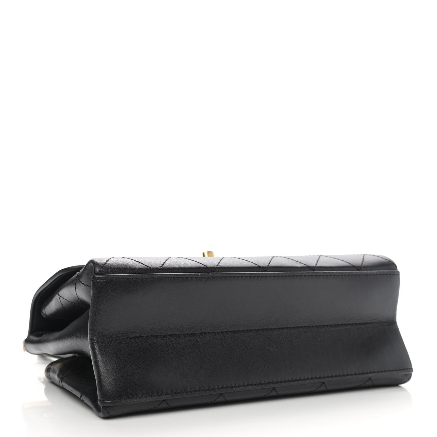 Lambskin Stitched Coco Luxe Small Flap Black