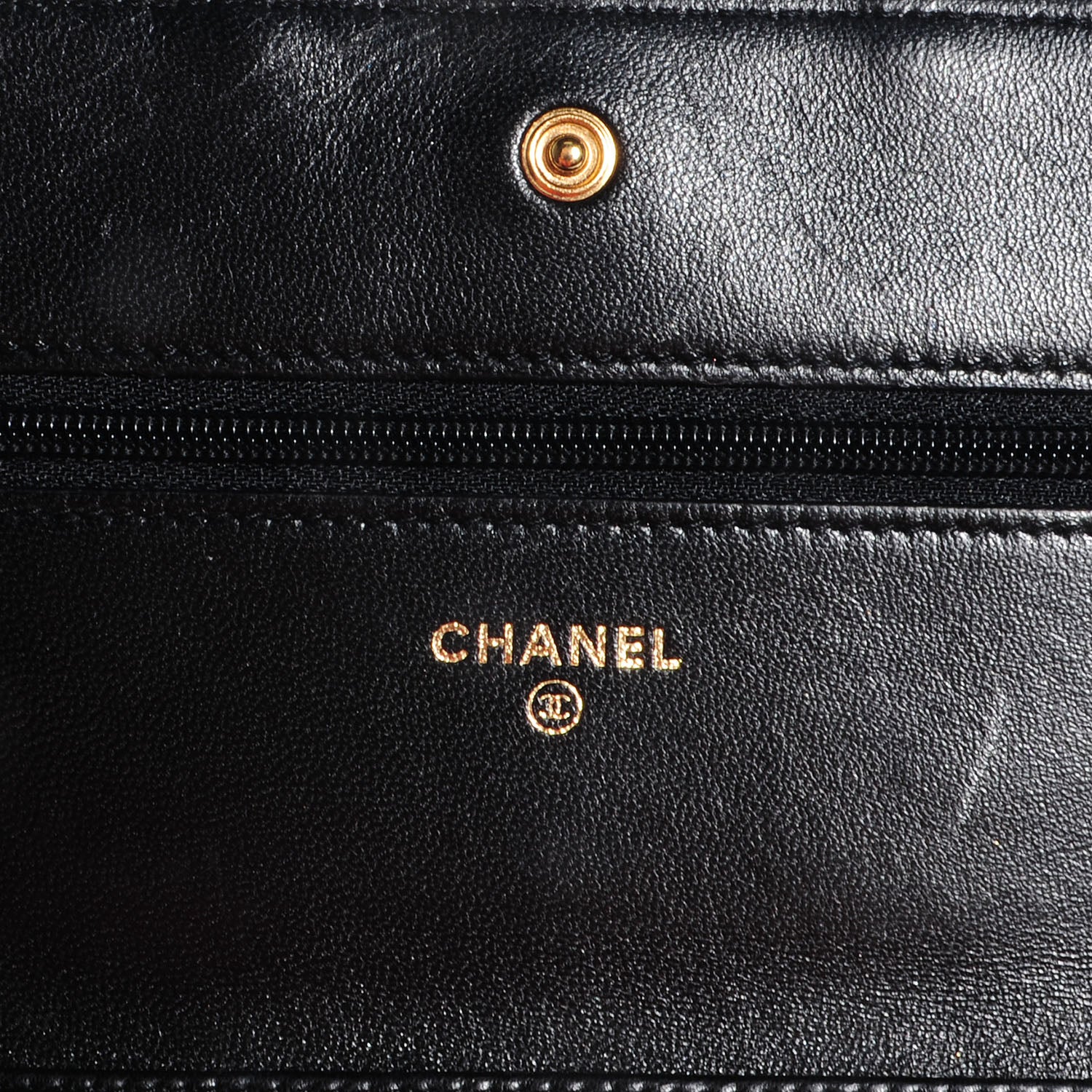Chanel Python Wallet On Chain WOC Black and Gold 5 of 7