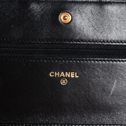 Chanel Python Wallet On Chain WOC Black and Gold 5 of 7