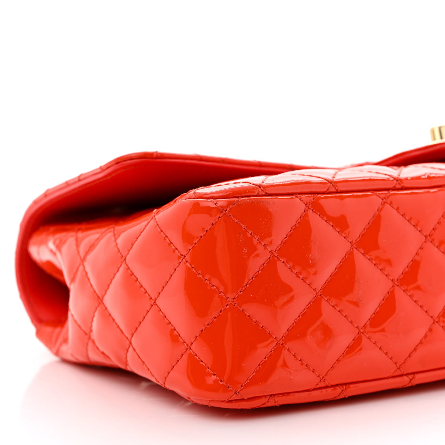 Chanel Patent Calfskin Quilted Valentine Charms Medium Single Flap Red 9 of 11