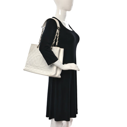 Chanel Caviar Quilted Grand Shopping Tote GST White 2 of 24