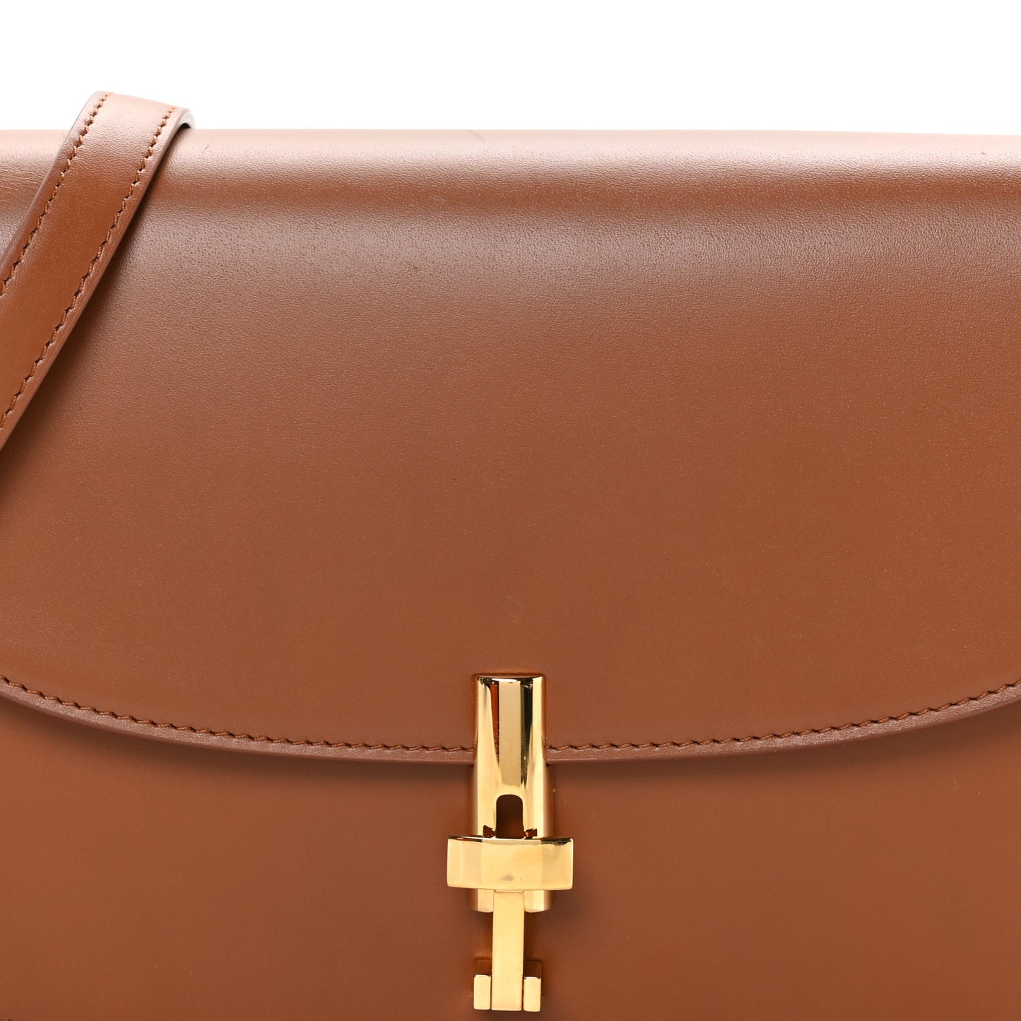 Sleek Calfskin The Sofia 8.75 Crossbody Twany