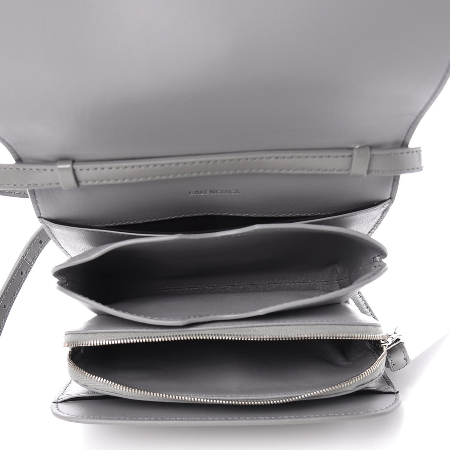 Shiny Box Calfskin Small B Bag Balenciaga Grey