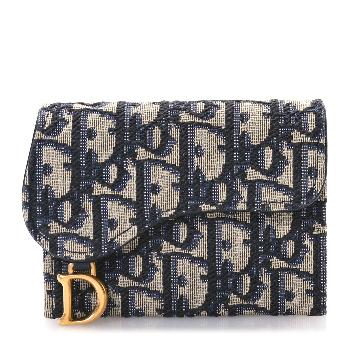 Oblique Saddle 5-Gusset Card Holder Blue