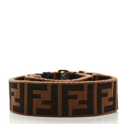 Fendi Ribbon Vitello Century FF 1974 Flat Studded Strap You Fango Marrone Ebano 2 of 5