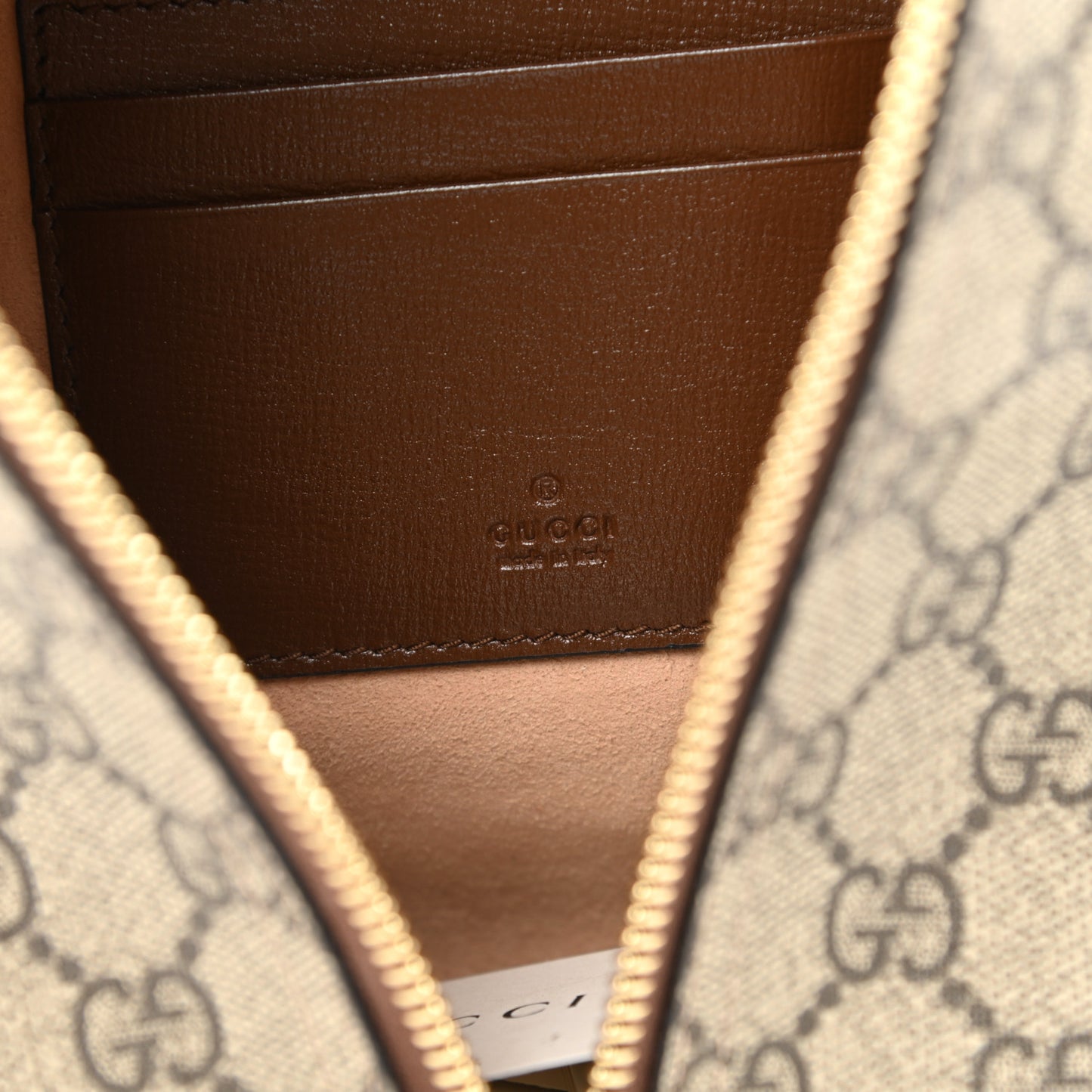 GG Supreme Monogram Wristlet Brown