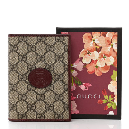 Gucci GG Supreme Monogram Azalea Calfskin Retro Interlocking G Passport Case Beige Red 8 of 8