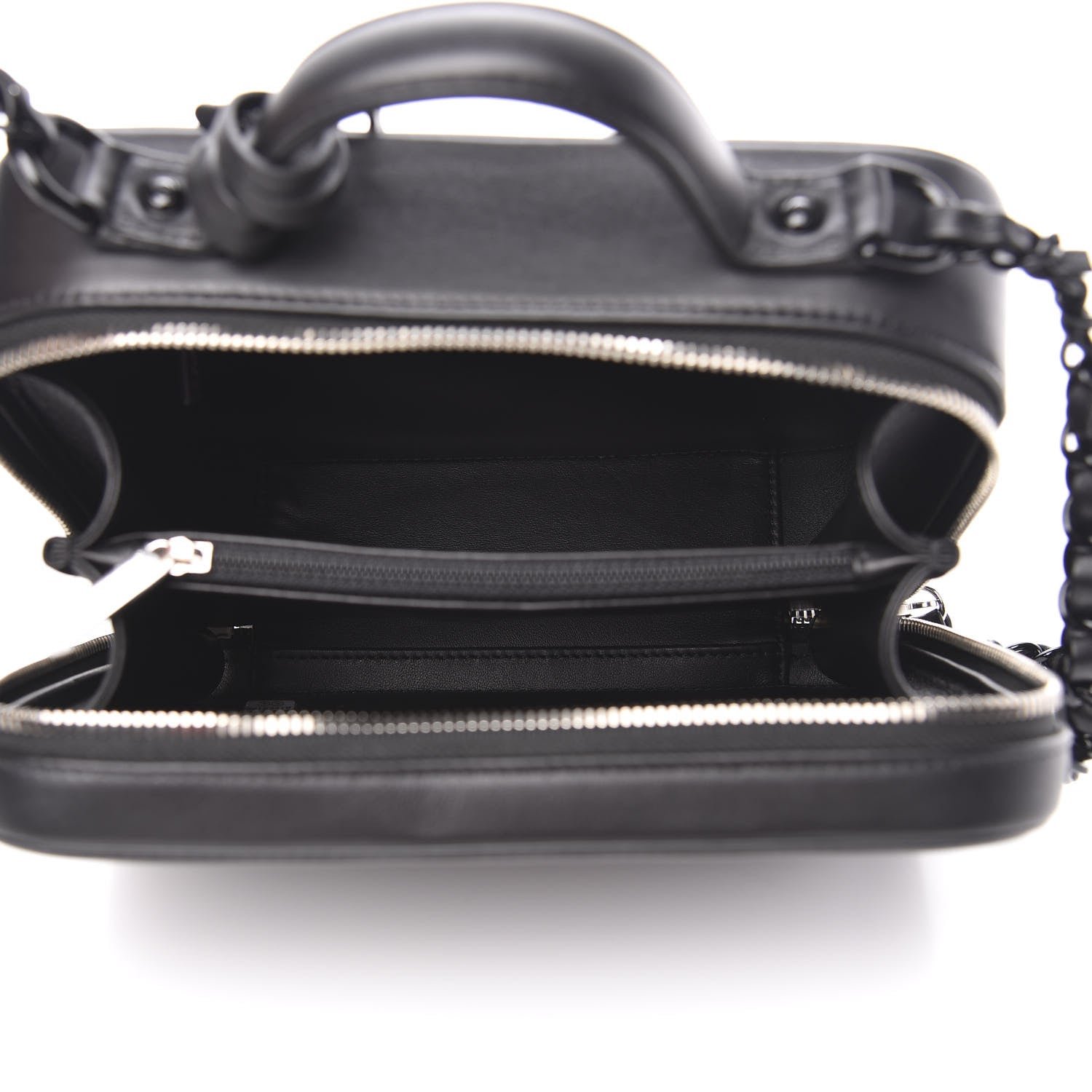 Chanel Calfskin Quilted Medium CC Filigree Vanity Case Black 5 of 11