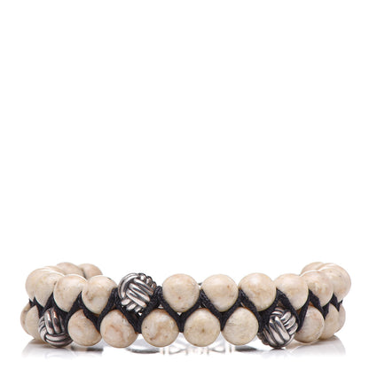 David Yurman Sterling Silver Riverstone 8mm Spiritual Beads Two Row Bracelet 1 of 5