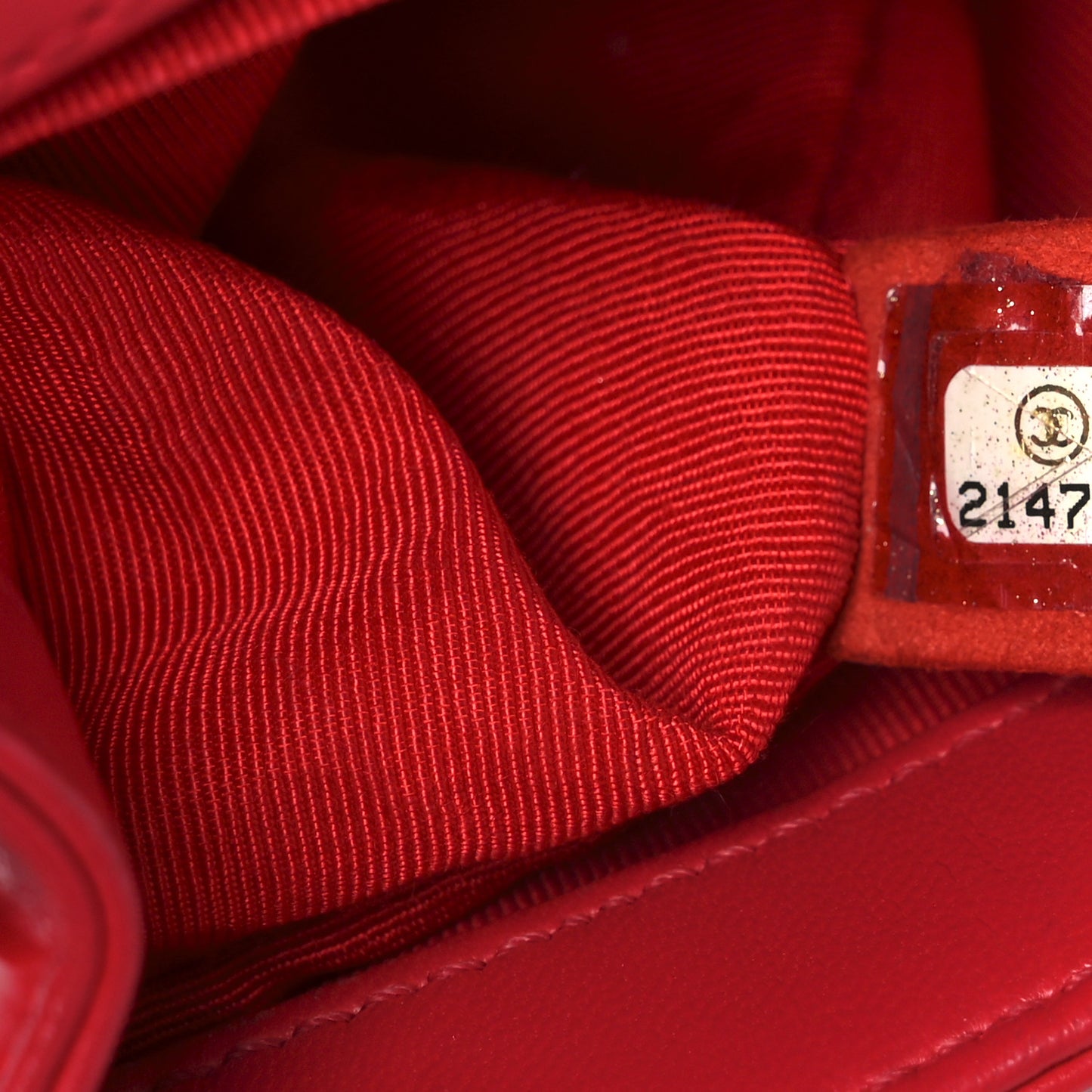 Glazed Calfskin Medium Boy Flap Red