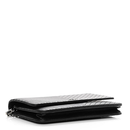 Chanel Caviar Chevron Quilted Wallet On Chain WOC Black 4 of 15