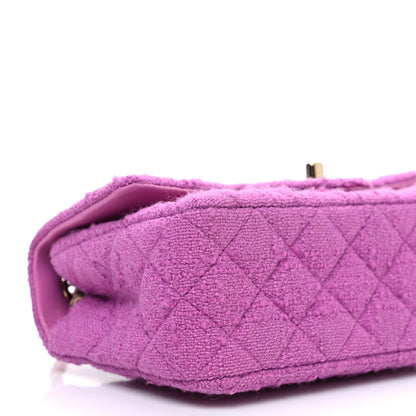 Chanel Tweed Quilted Mini Rectangular Flap Purple 9 of 10