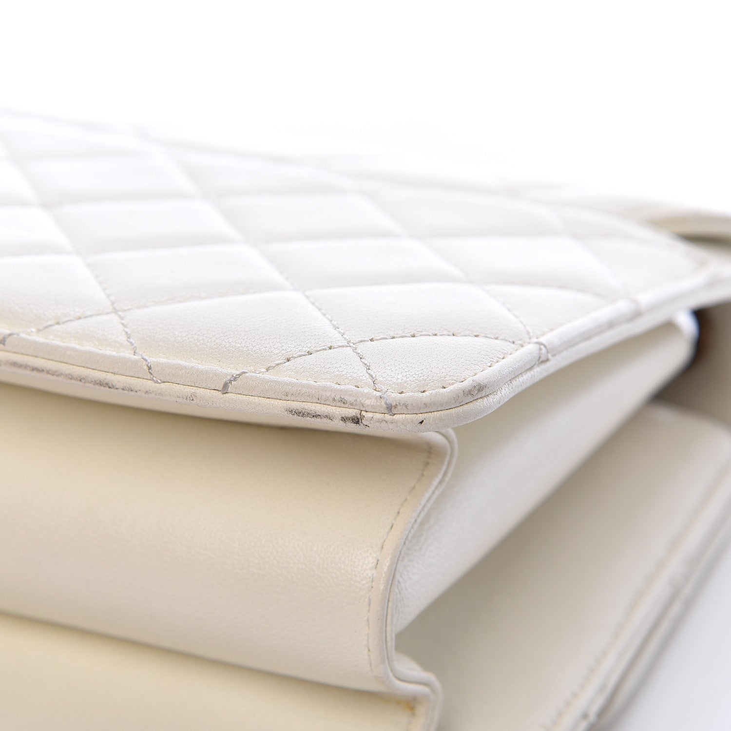 Chanel Sheepskin Quilted Beauty Lock Flap White 15 of 31