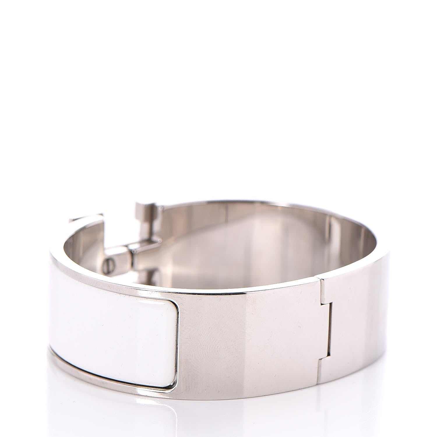 Hermes Enamel Wide Clic Clac H Bracelet GM White 3 of 6