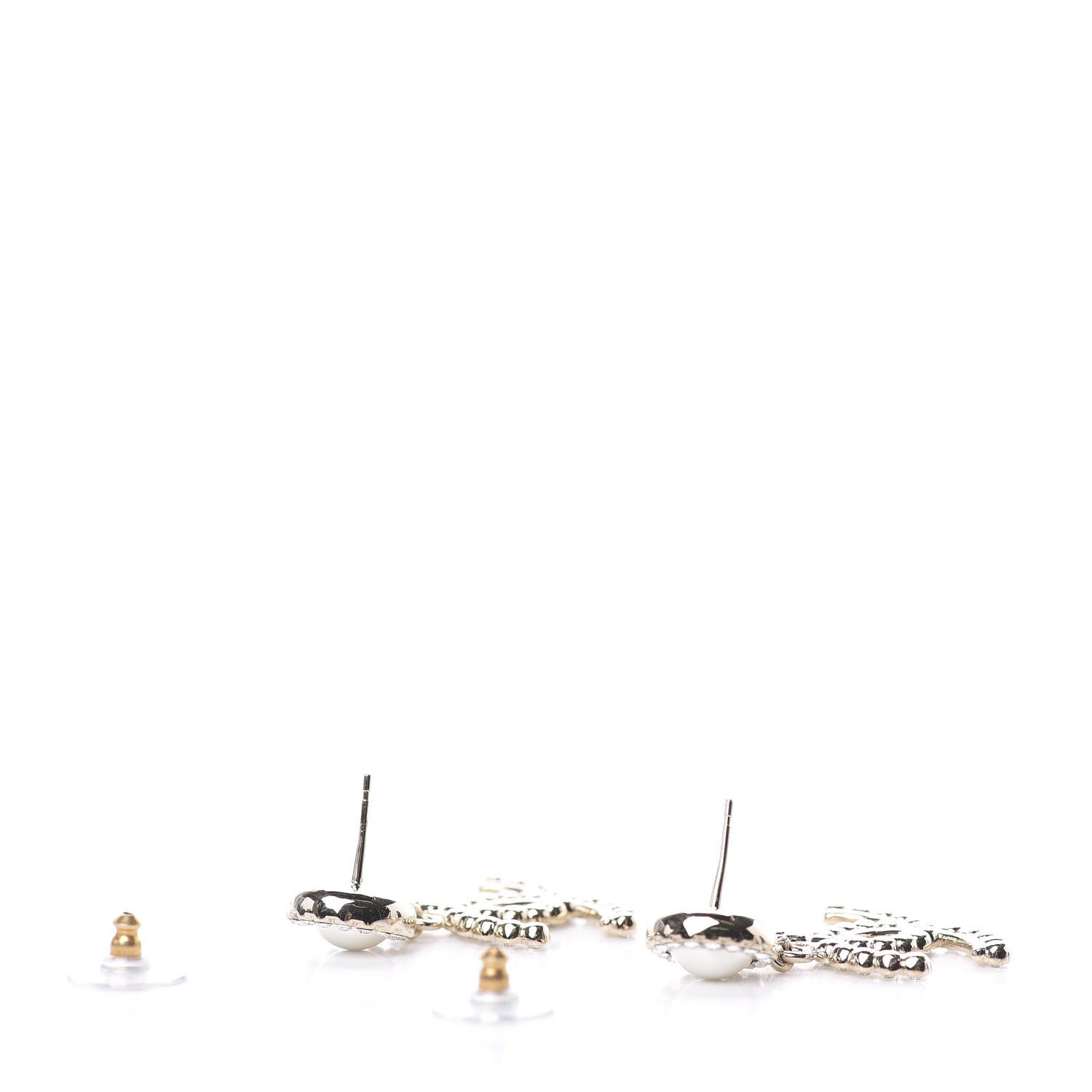 Chanel Crystal Pearl Bow-tiful CC Drop Earrings Gold 3 of 6