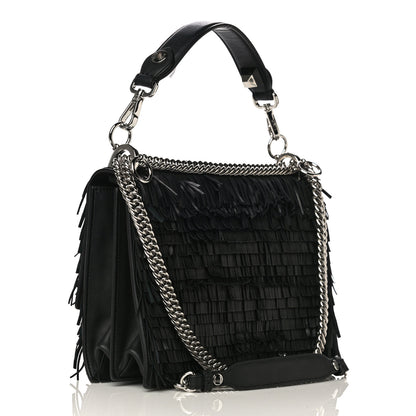 Fendi Vitello Century Opaco Monster Eyes Fringe Studded Kan I Shoulder Bag Black 3 of 10