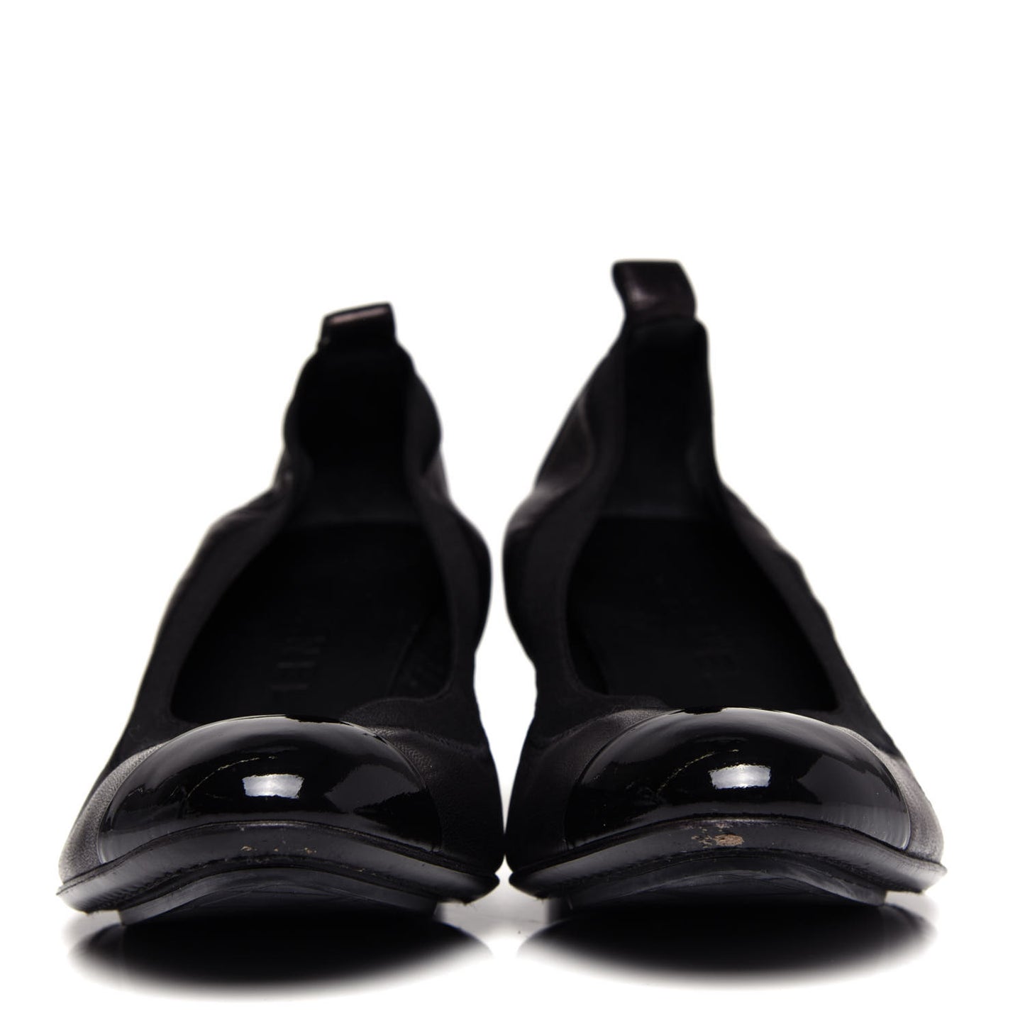 Lambskin Patent CC Elastic Stretch Pumps 38 Black