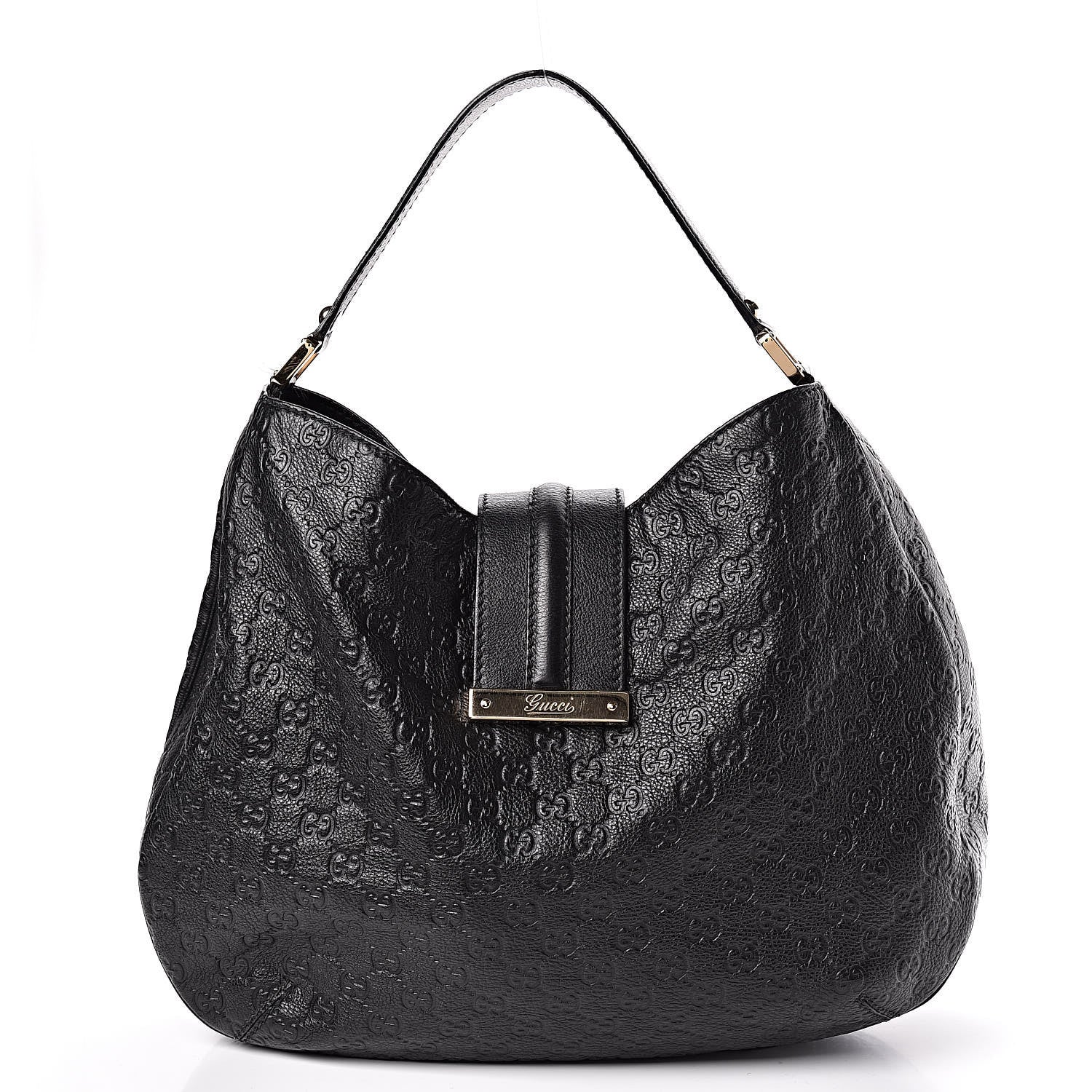Gucci Guccissima Large New Ladies Web Hobo Black 1 of 12