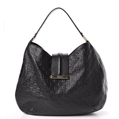 Gucci Guccissima Large New Ladies Web Hobo Black 1 of 12
