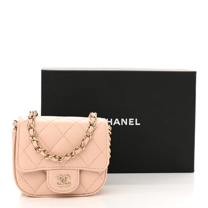 Chanel Caviar Quilted Mini Clutch With Chain Light Beige 12 of 12