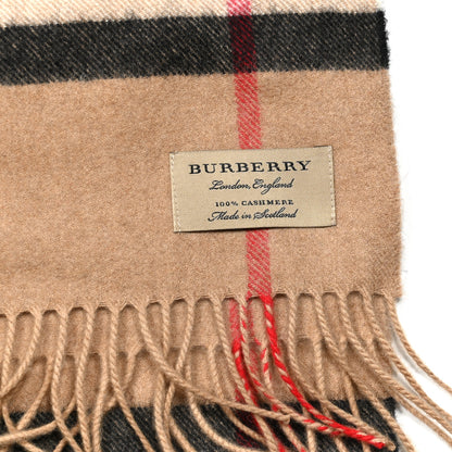 Burberry Cashmere Giant Heritage Check Fringe Scarf Camel 3 of 3