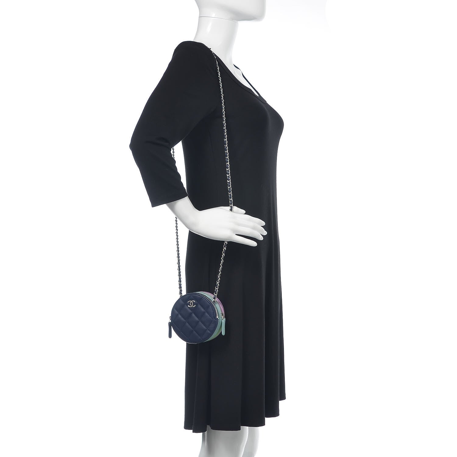 Chanel Lambskin Round Clutch With Chain Mulitcolor 2 of 10