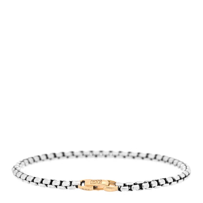 David Yurman Sterling Silver 14K Yellow Gold 4mm DY Bel Aire Box Chain Bracelet 2 of 4