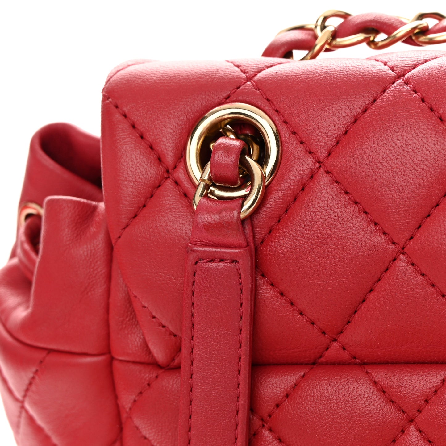 Lambskin Quilted Small Urban Spirit Backpack Red