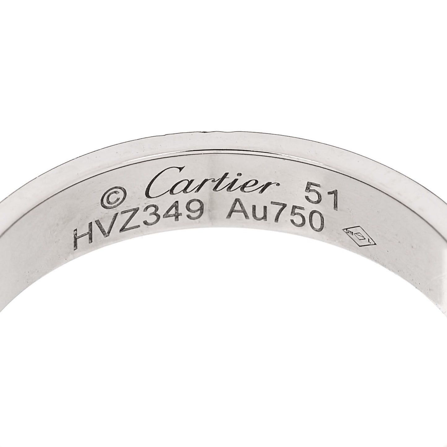 18K White Gold 3.5mm LOVE Wedding Band Ring 51 5.75